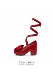 Iris Corolla Customize A Strap Up Chunky Platform Shoes(Reservation/4 Colours/Full Payment Without Shipping)